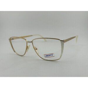 VINTAGE - LIBERTY JENNY #3 Gold & White Colored 56-14-140 Glasses Frames
